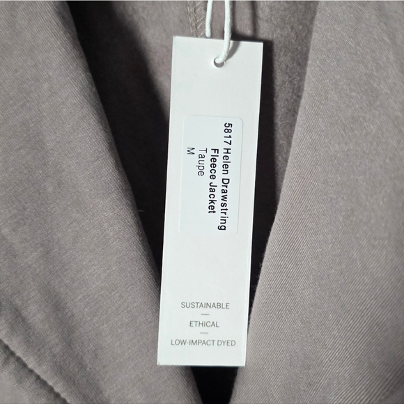 Terrera Helen Drawstring Jacket Coat Taupe Bamboo Blend Lightweight NEW - Picture 7 of 12